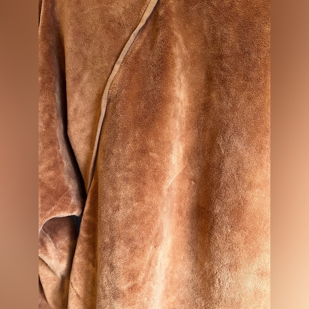 SUZIE KONDI Women's Velour Raglan Sweatshirt Top Orange Rust Myrrh XS - Picture 3 of 14